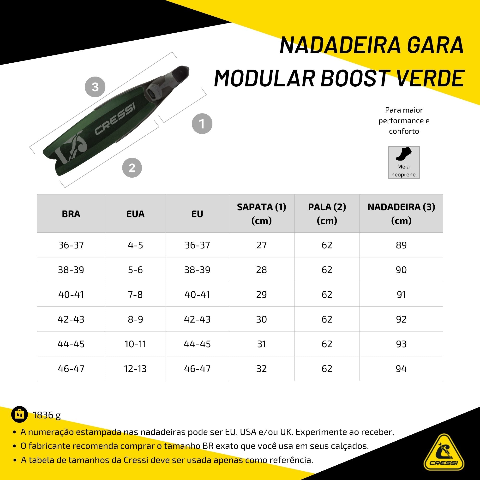 Nadadeira Cressi Gara Boost Turbo