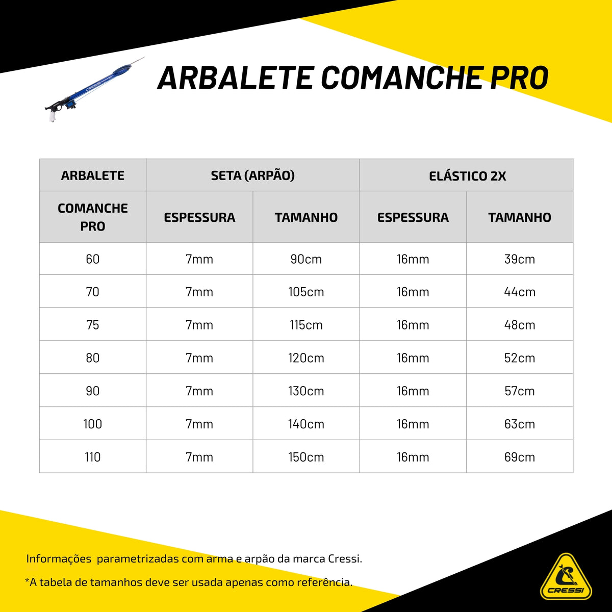 Arbalete Cressi Comanche Pro 16mm Verde