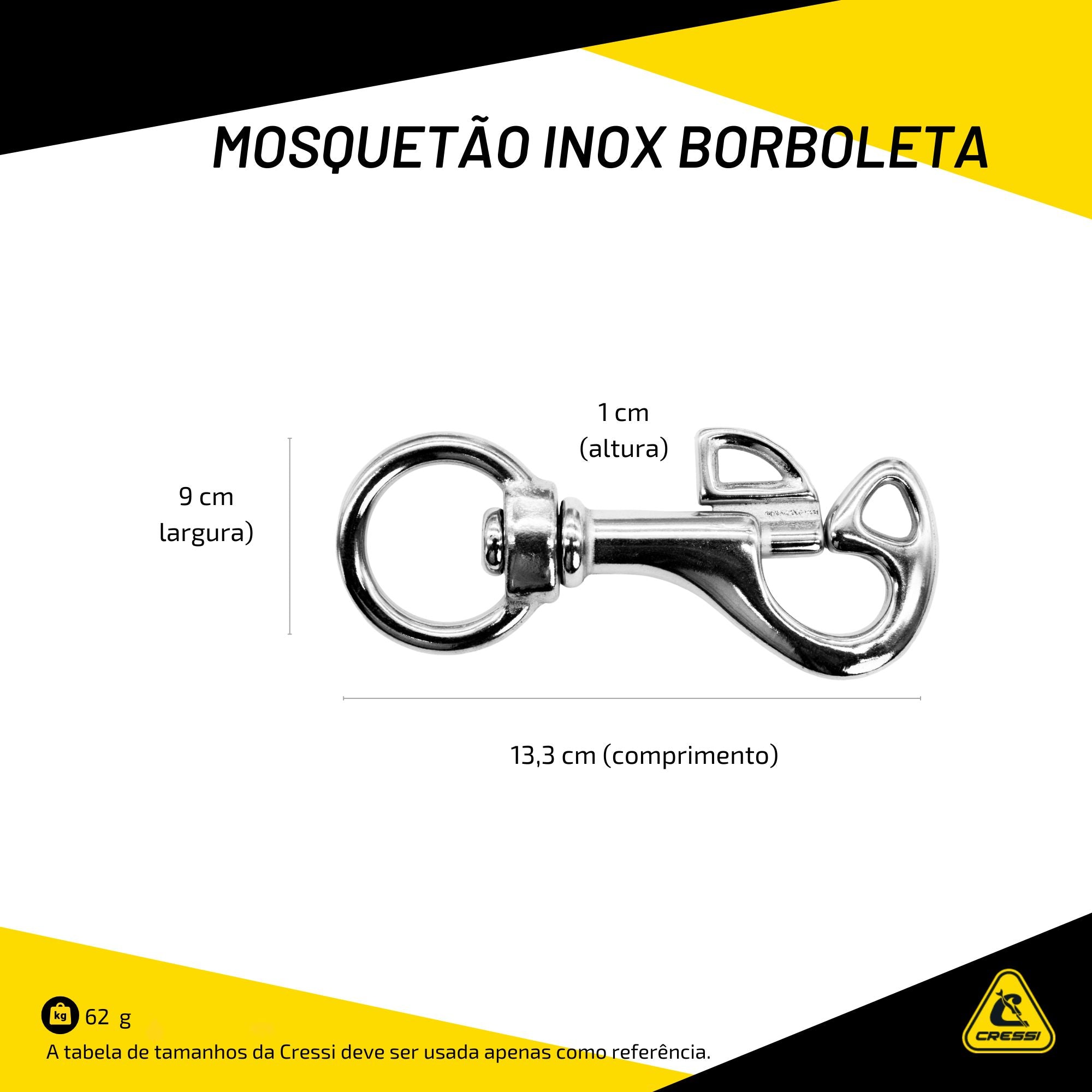 Mosquetão Cetus Inox Borboleta