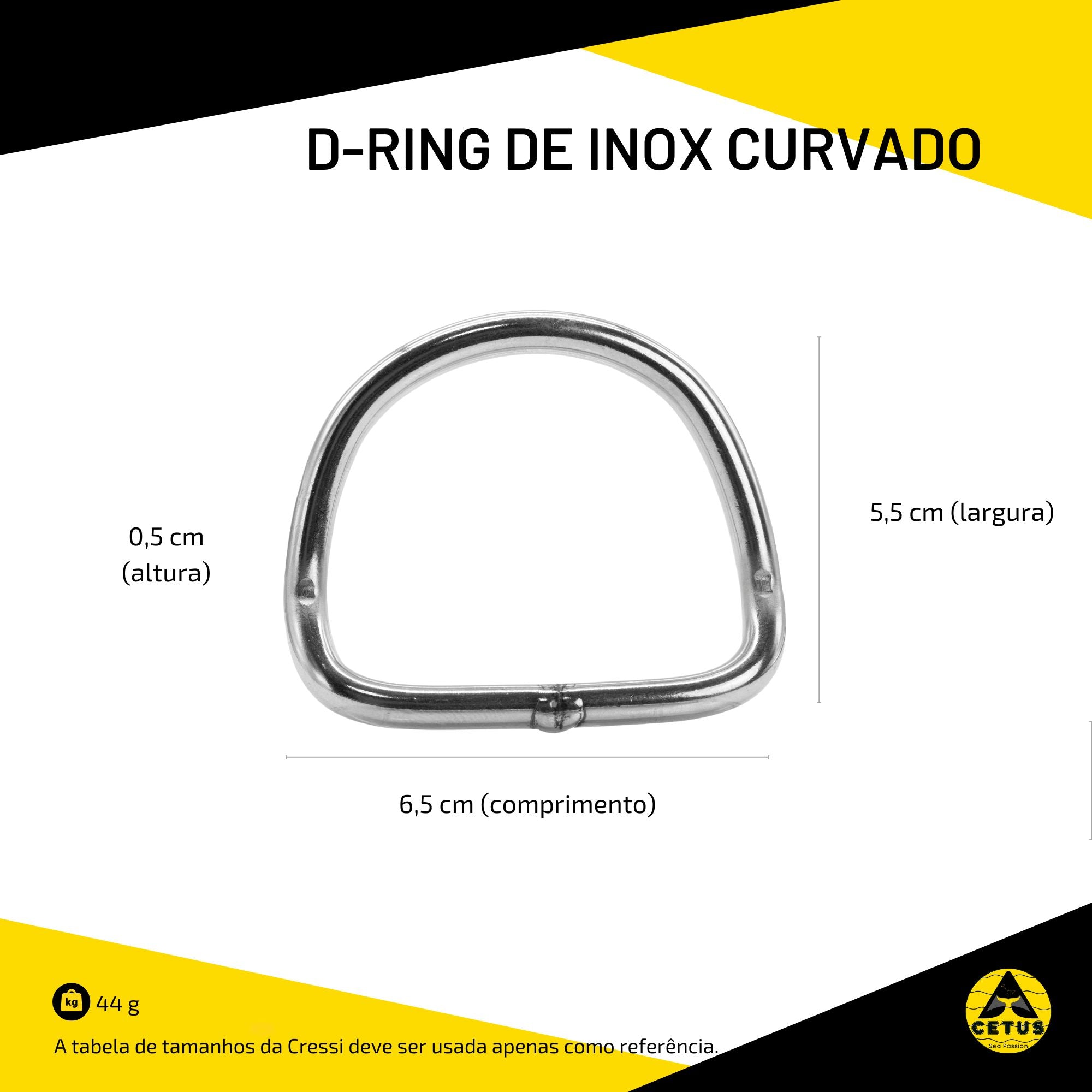 D-Ring de Inox Cetus Curvado