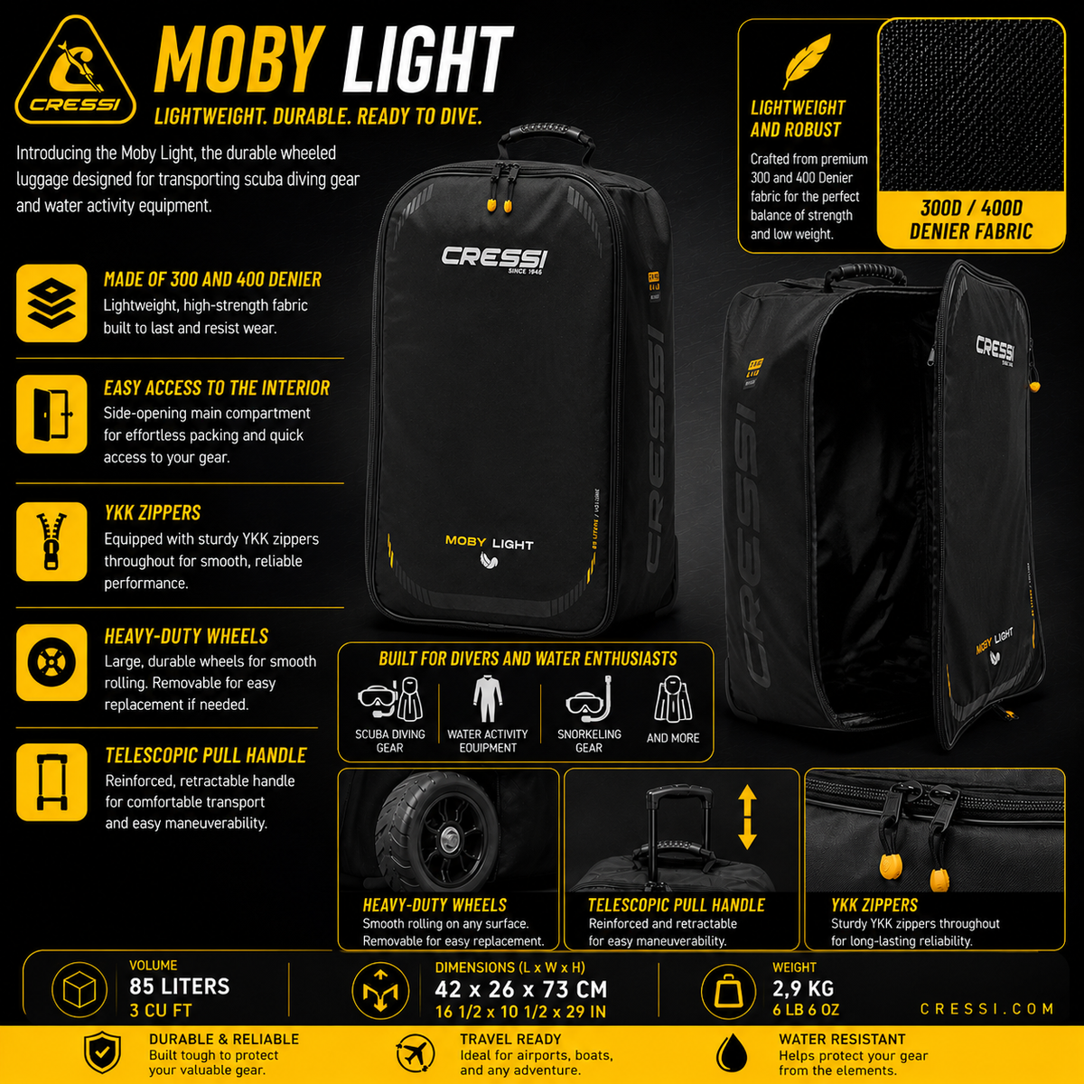 Mala Cressi Moby Light Trolley