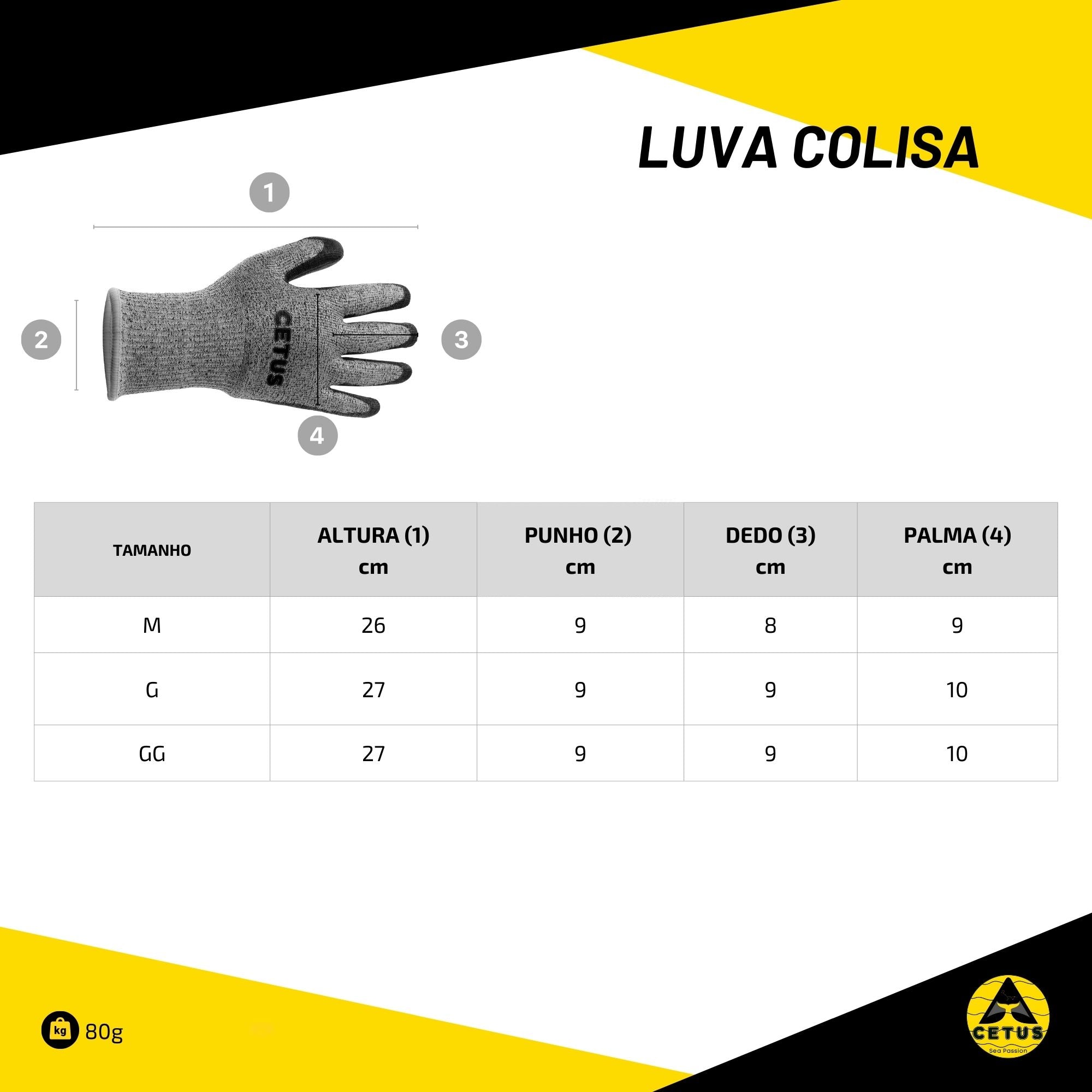 Luva Cetus Colisa