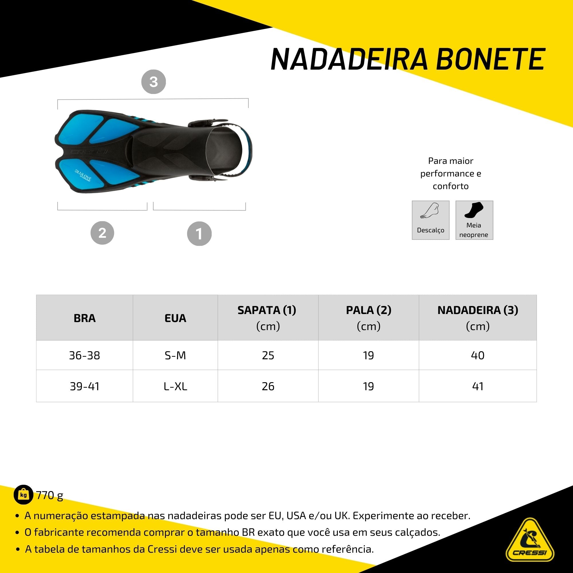 Nadadeira Cressi Bonete