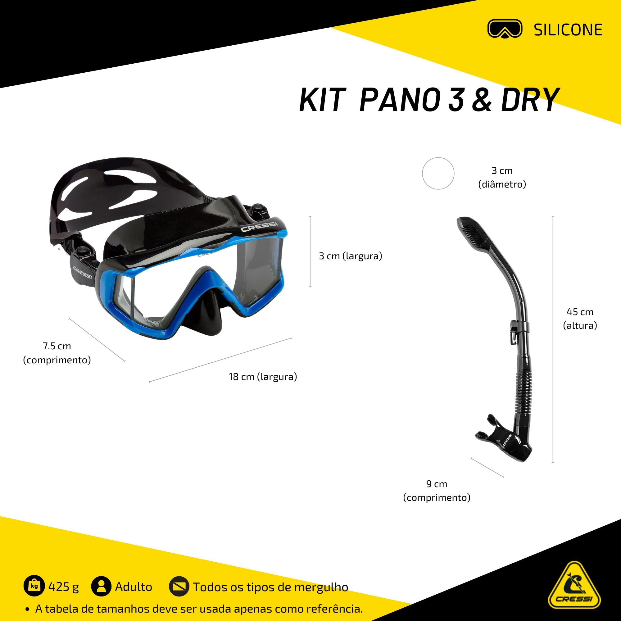 Kit Cressi Pano 3 & Dry