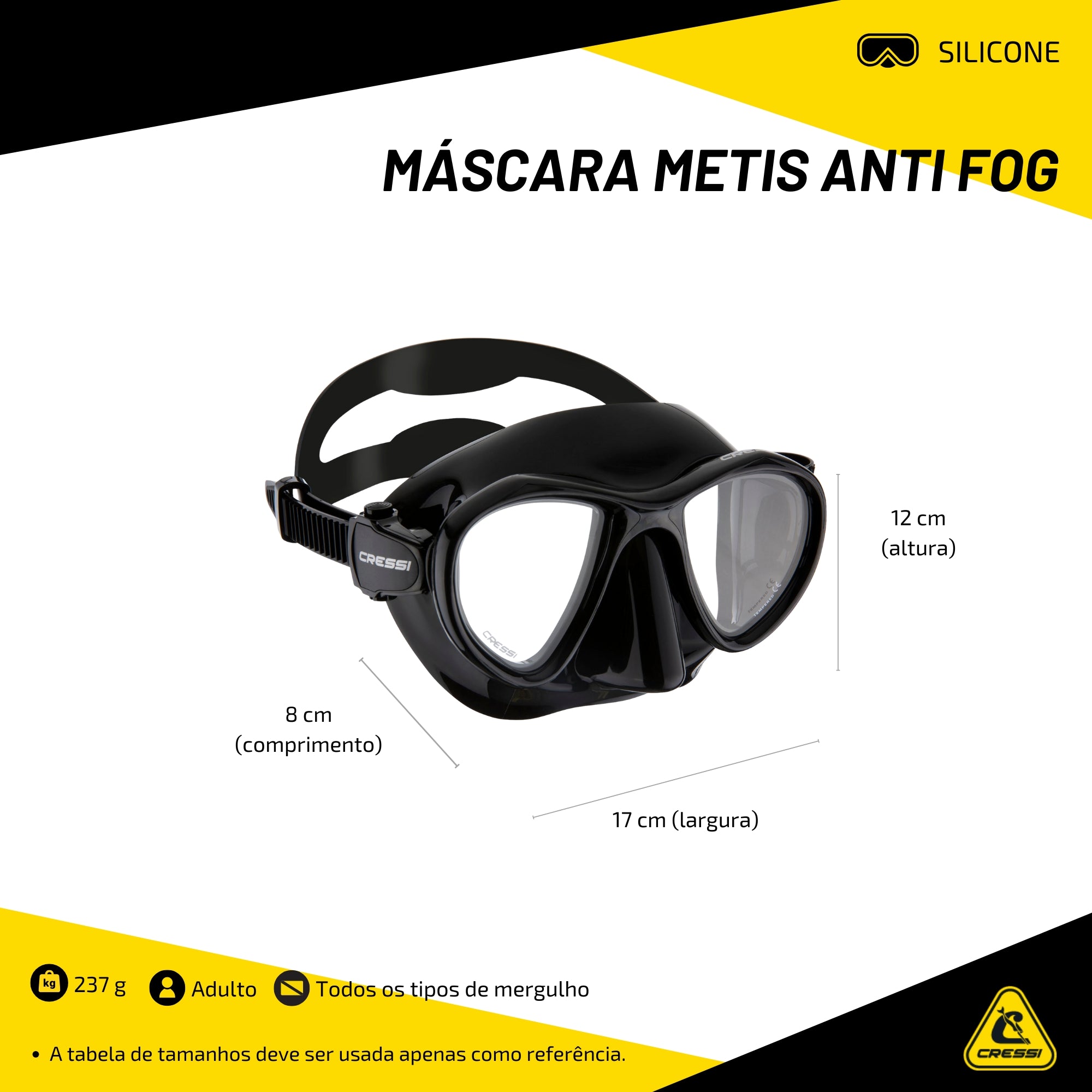 Máscara Cressi Metis Anti Fog