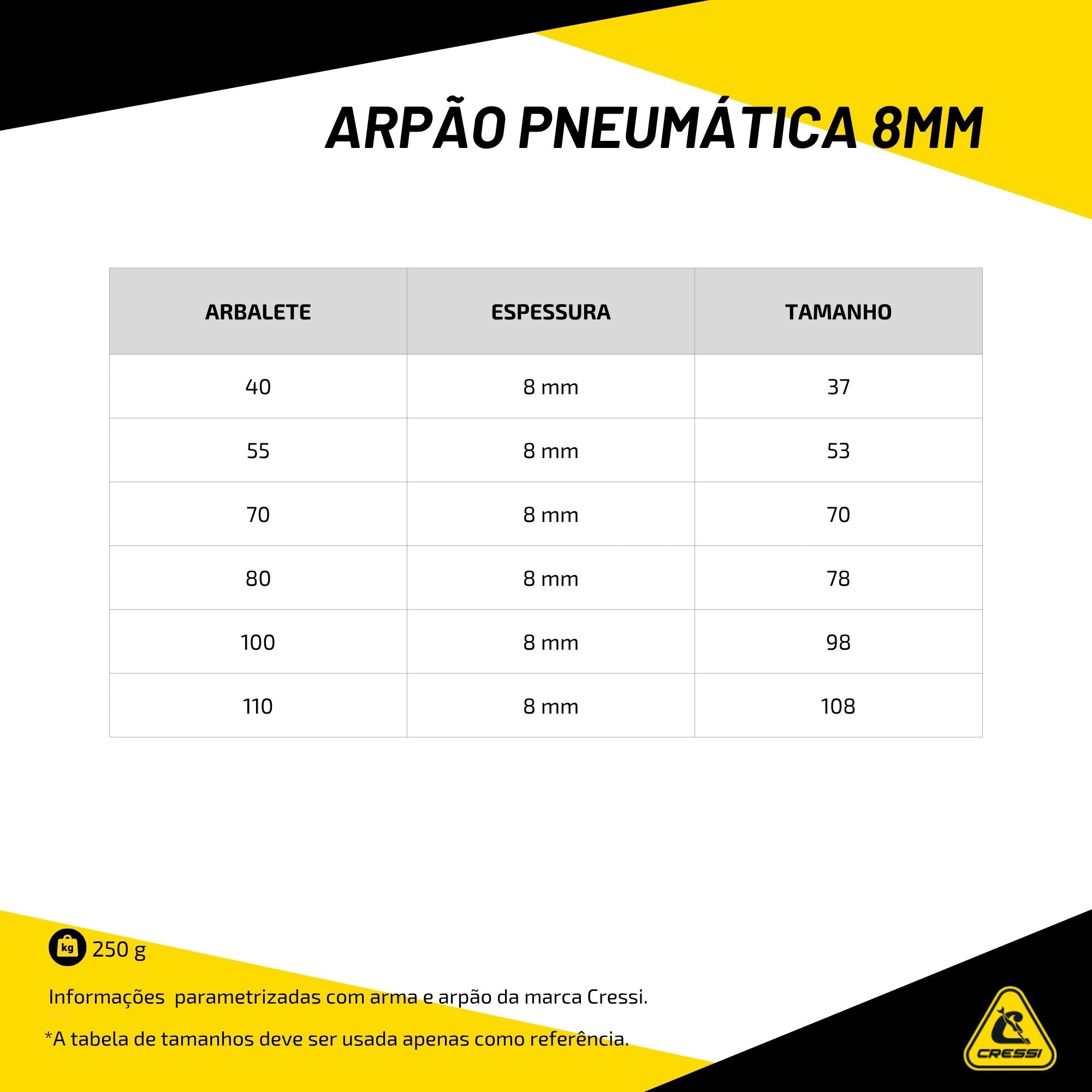 Arpão Cressi Pneumática 8mm