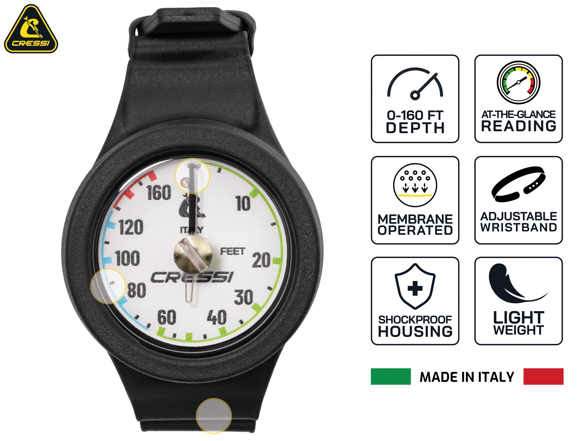 Profundímetro de Pulso Black Cressi