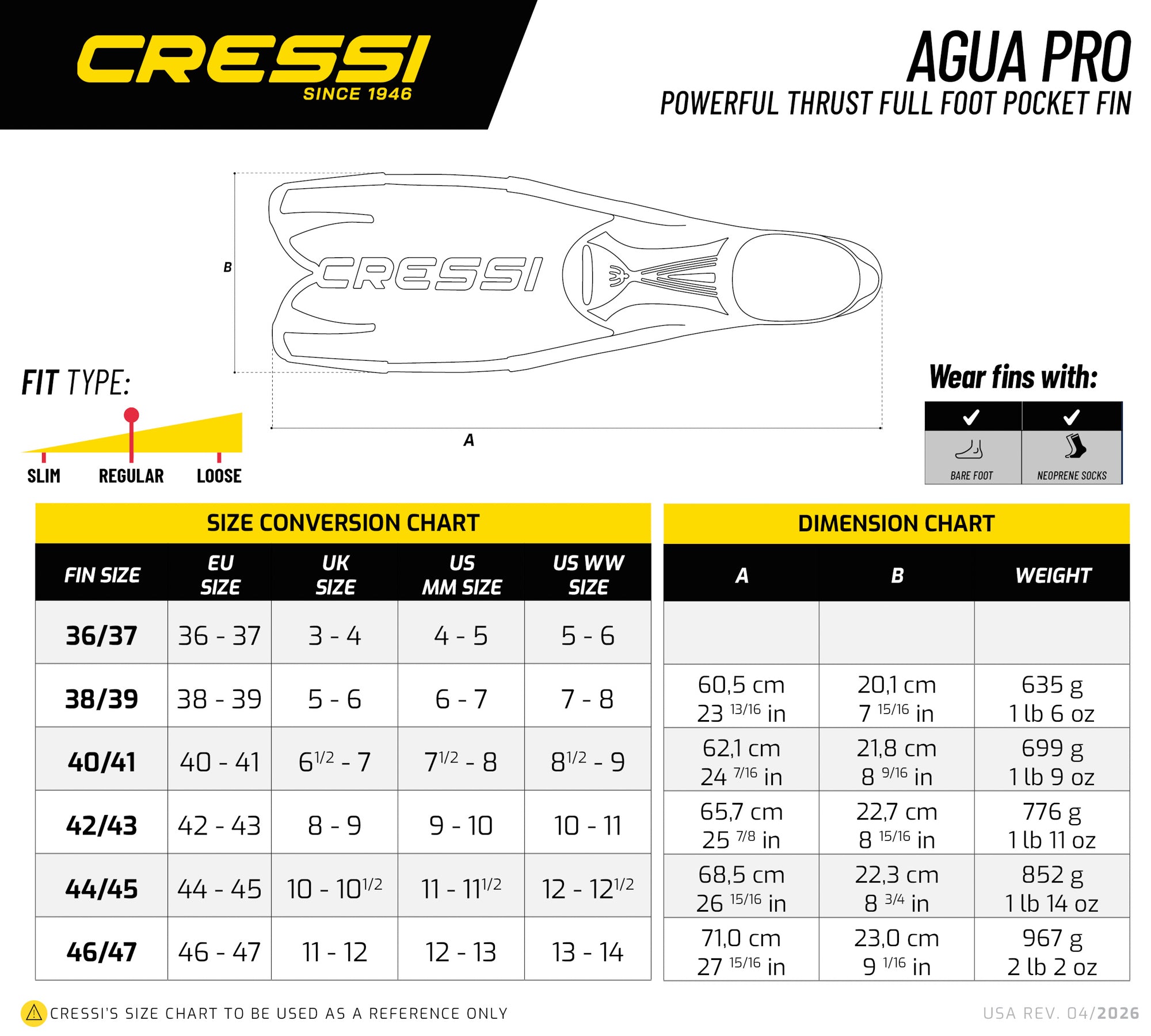 Nadadeira Cressi Água Pro