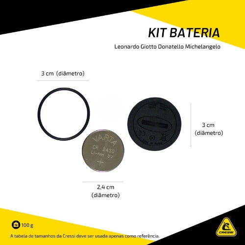 Kit Bateria Cressi Leonardo Giotto Donatello Michelangelo