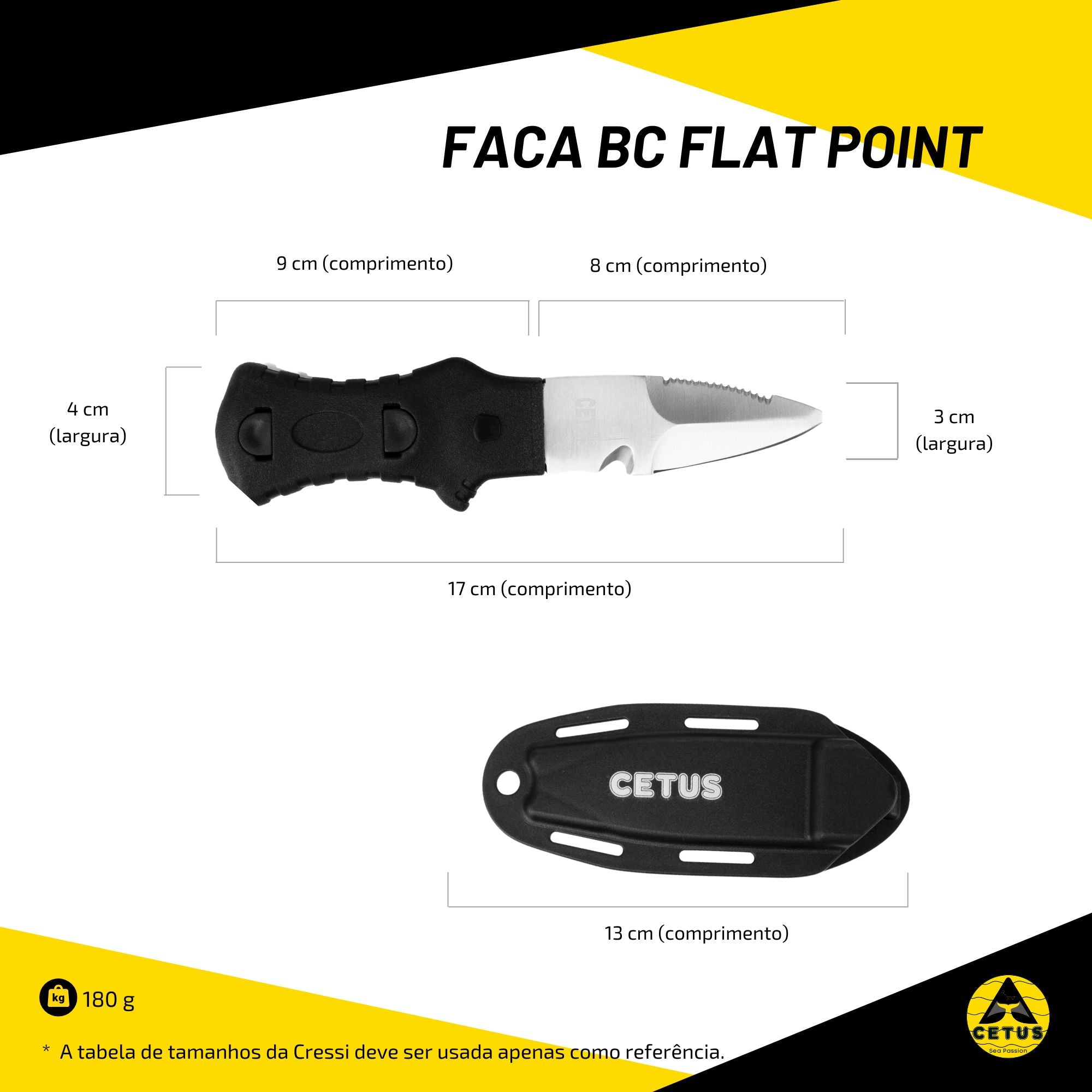 Faca Cetus BC Flat Point