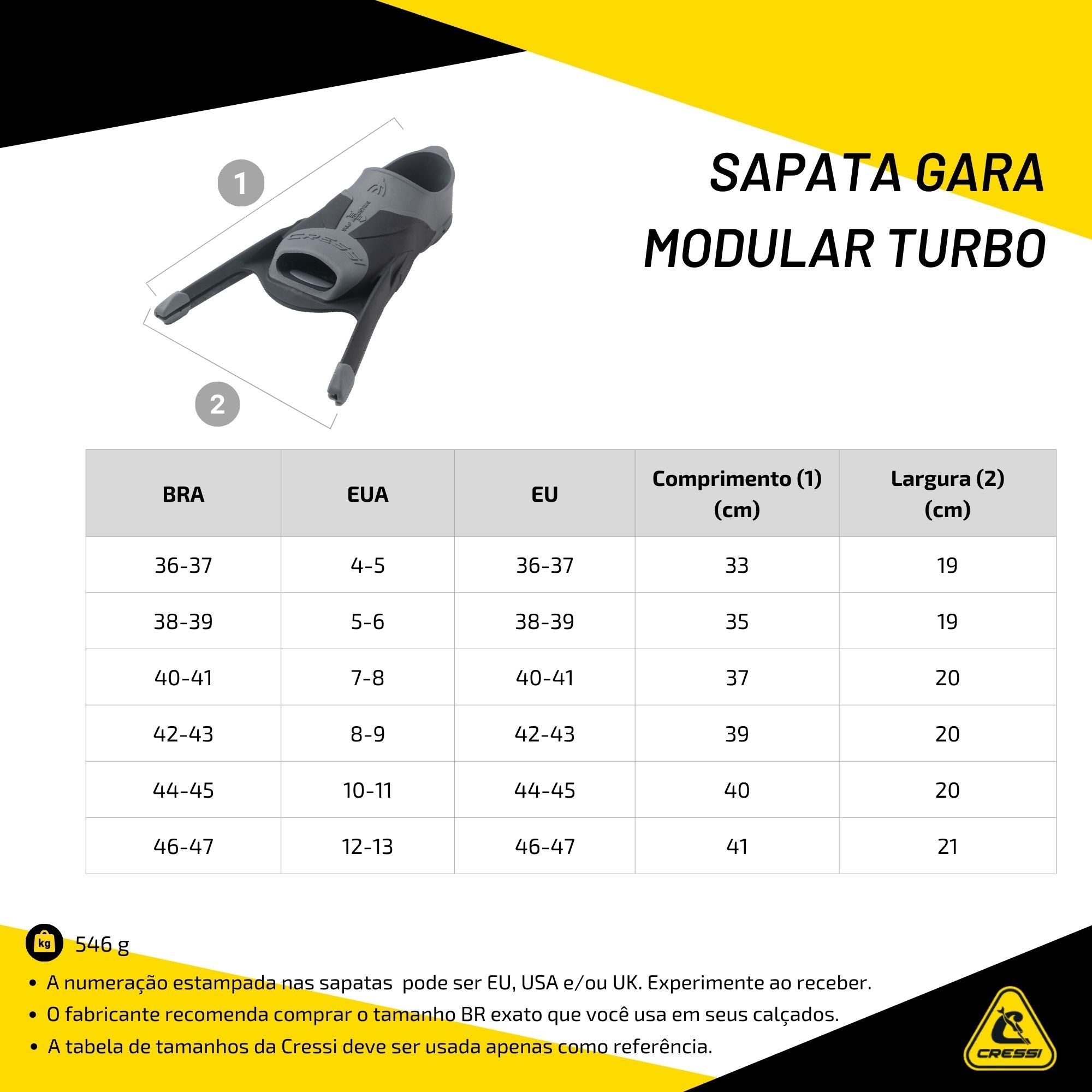 Sapata Cressi Gara Impulse Turbo