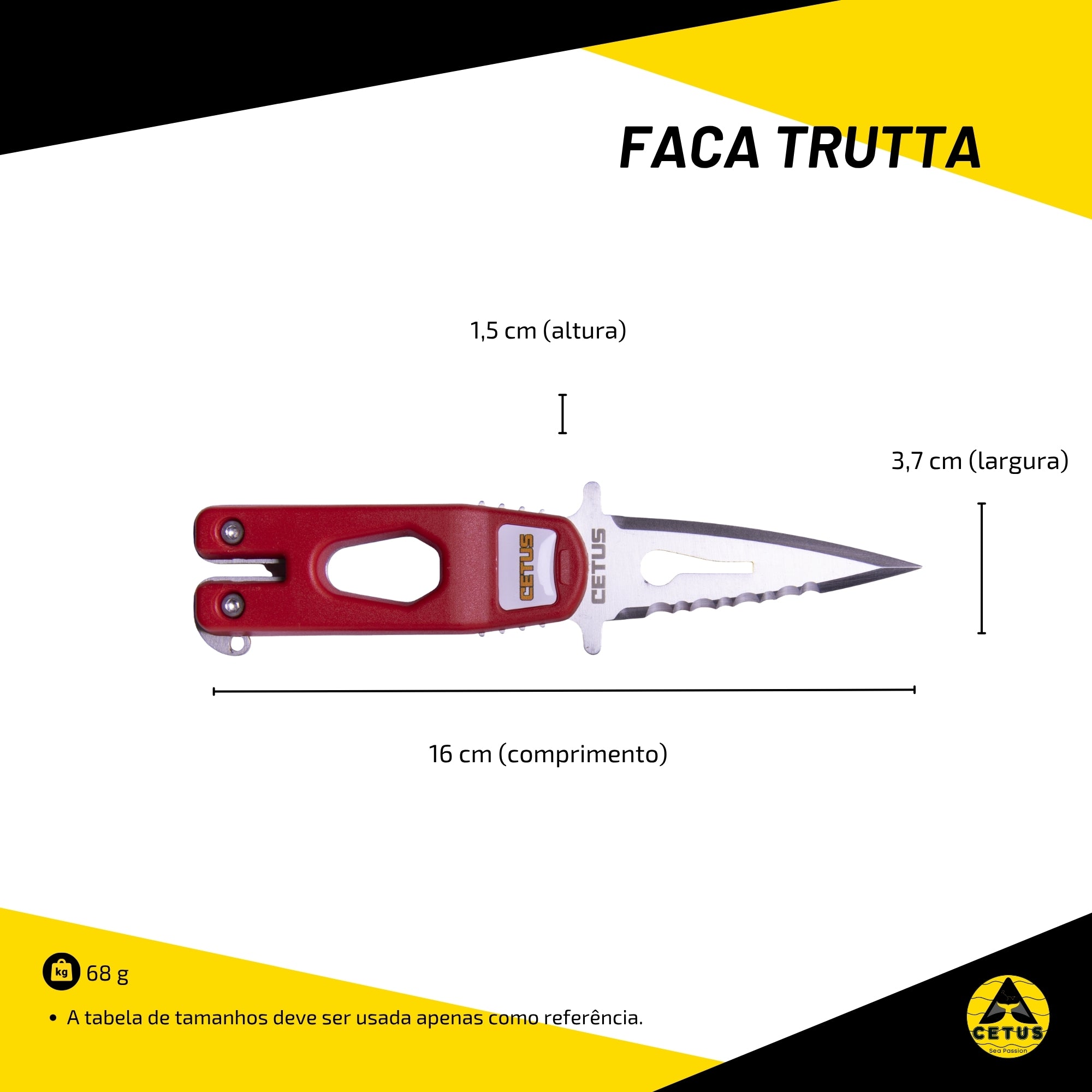 Faca de Mergulho Cetus Trutta