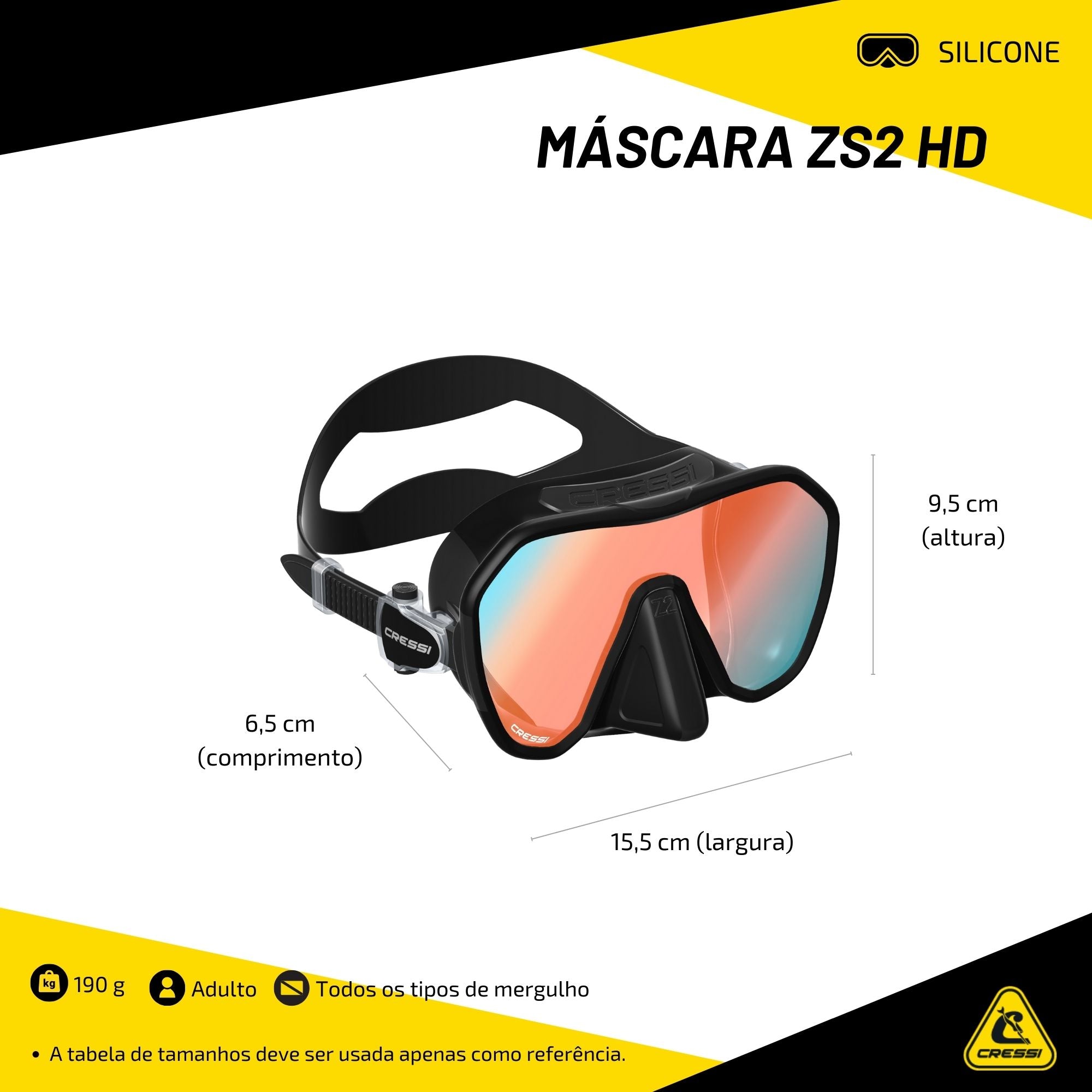 Máscara Cressi ZS2 HD: Compacta, Confortável e com Visão Ampla