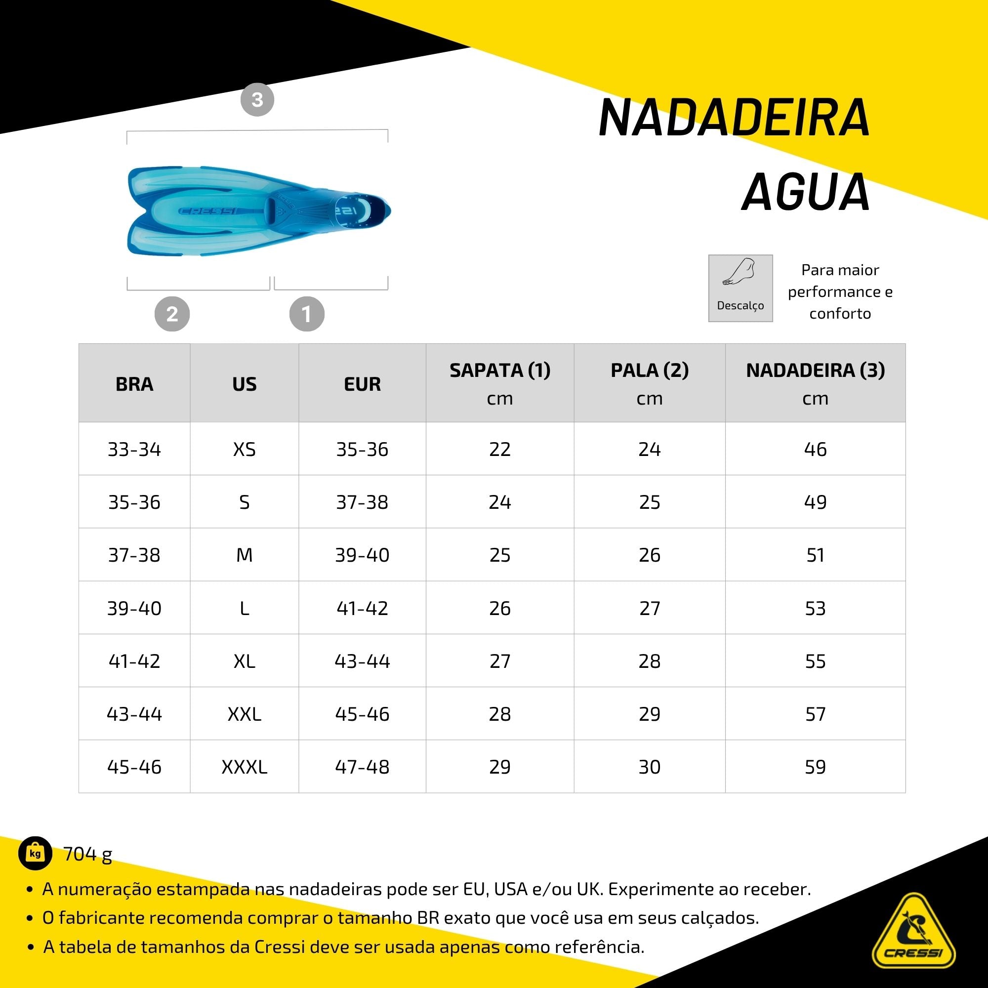 Nadadeira Cressi Agua