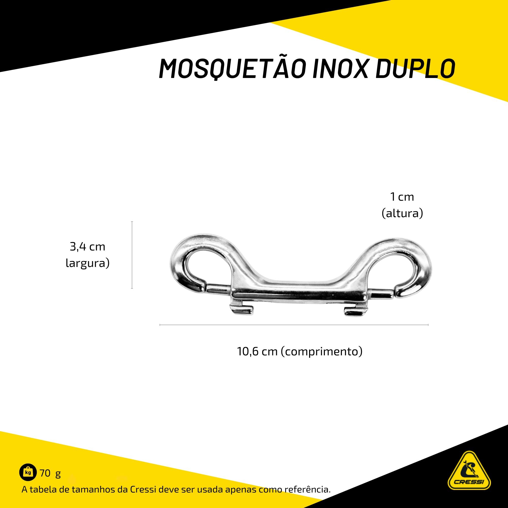 Mosquetão Cetus Inox Duplo