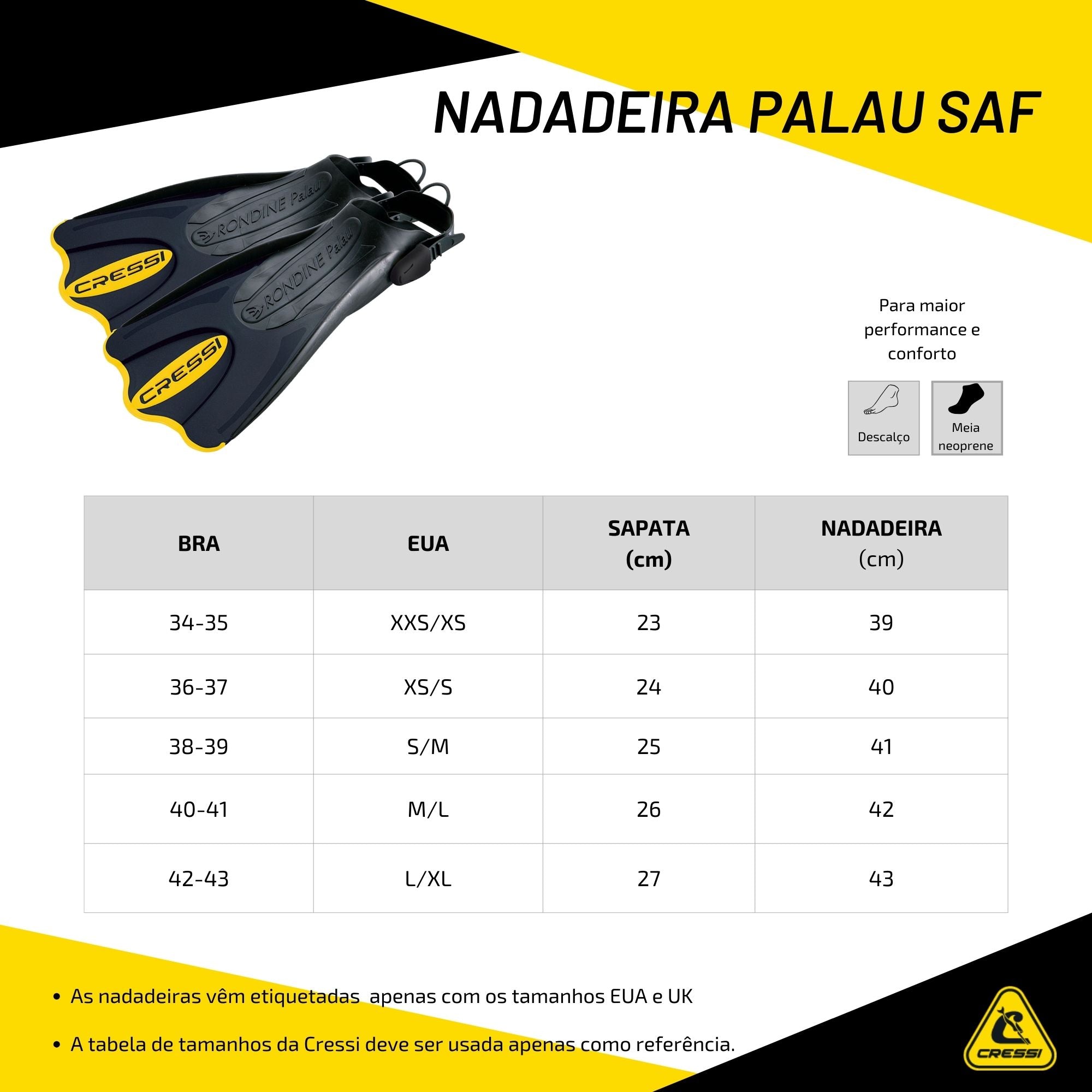 Nadadeira Cressi Palau SAF