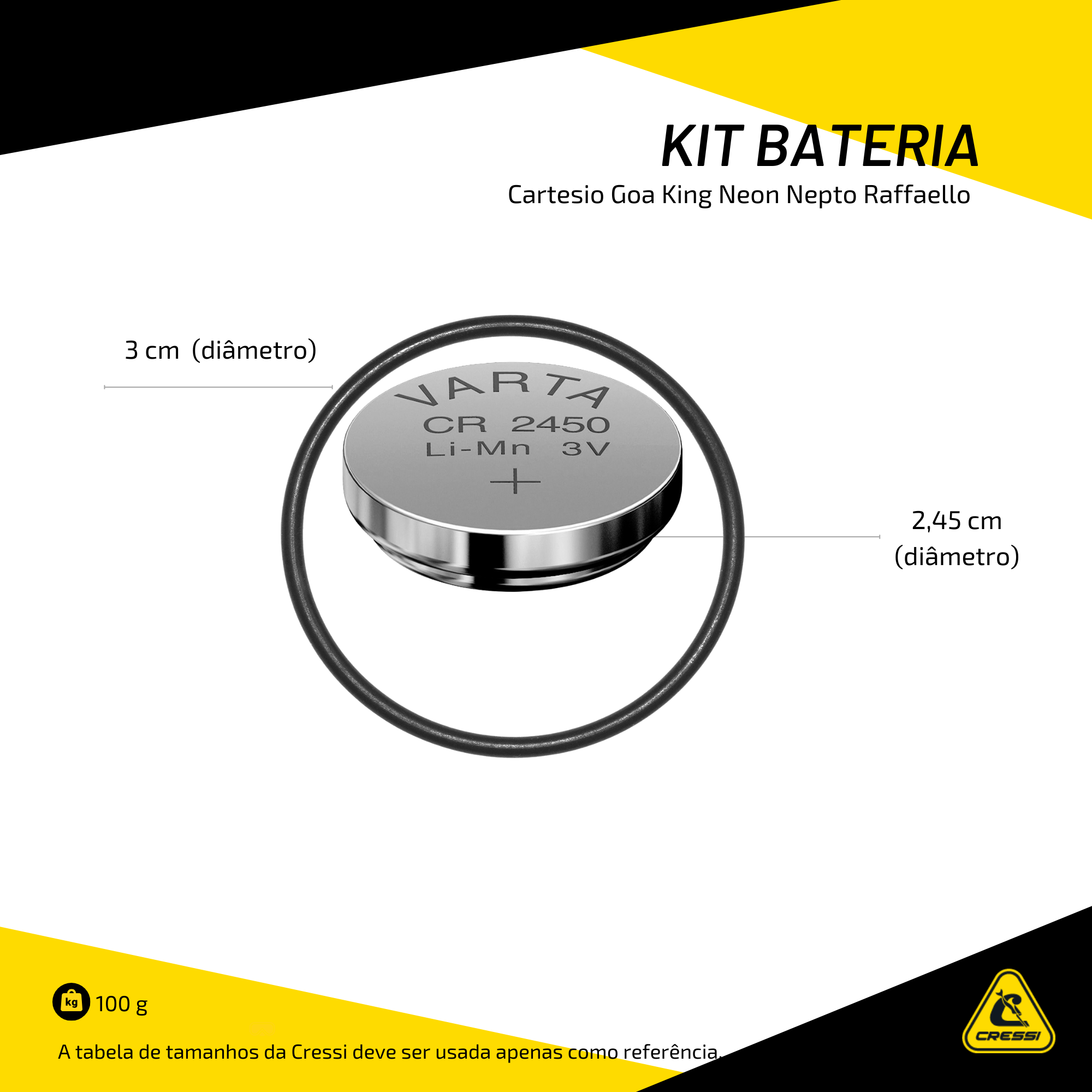 Kit Bateria Cressi Cartesio Goa King Neon Nepto Raffaello