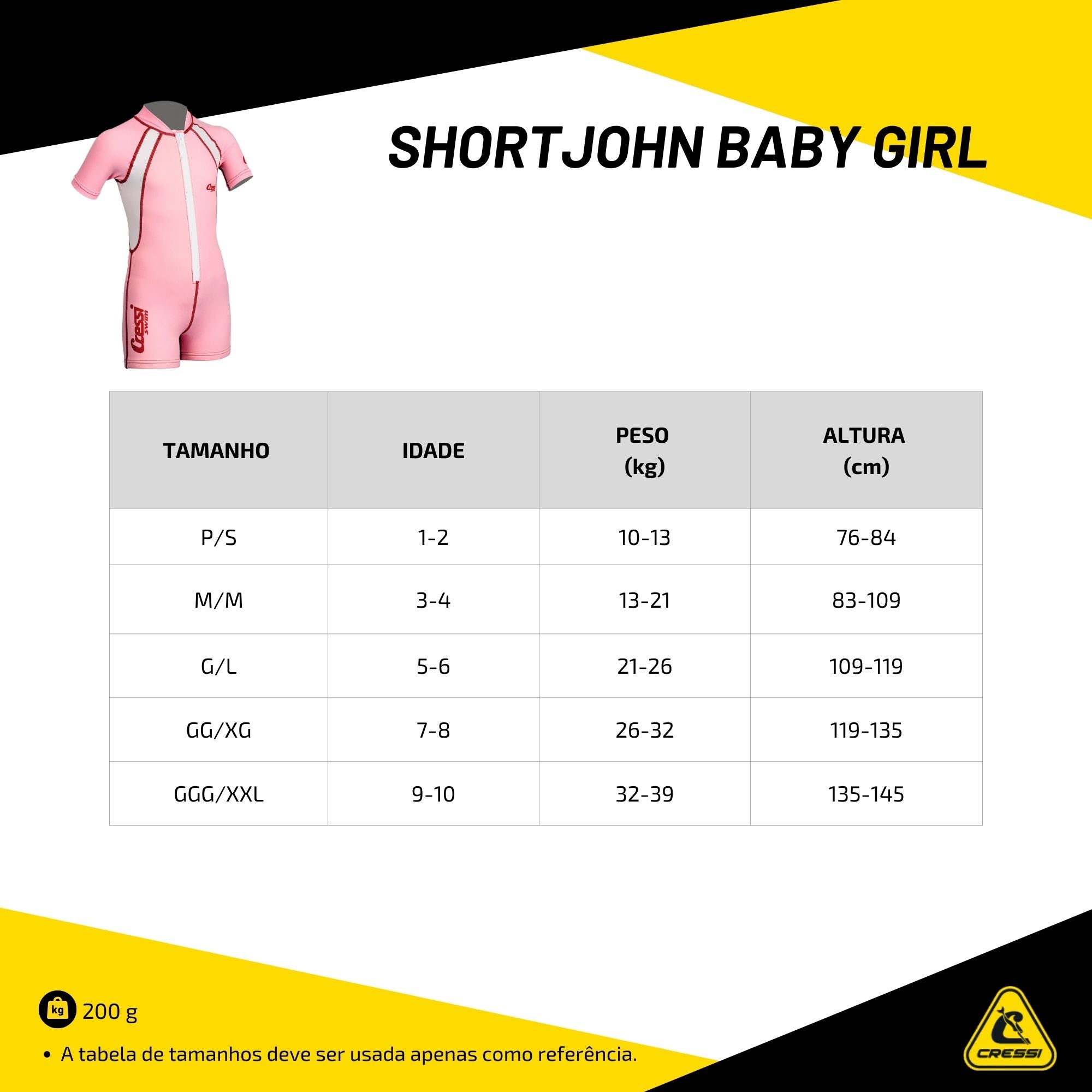 Roupa Cressi Short John Baby