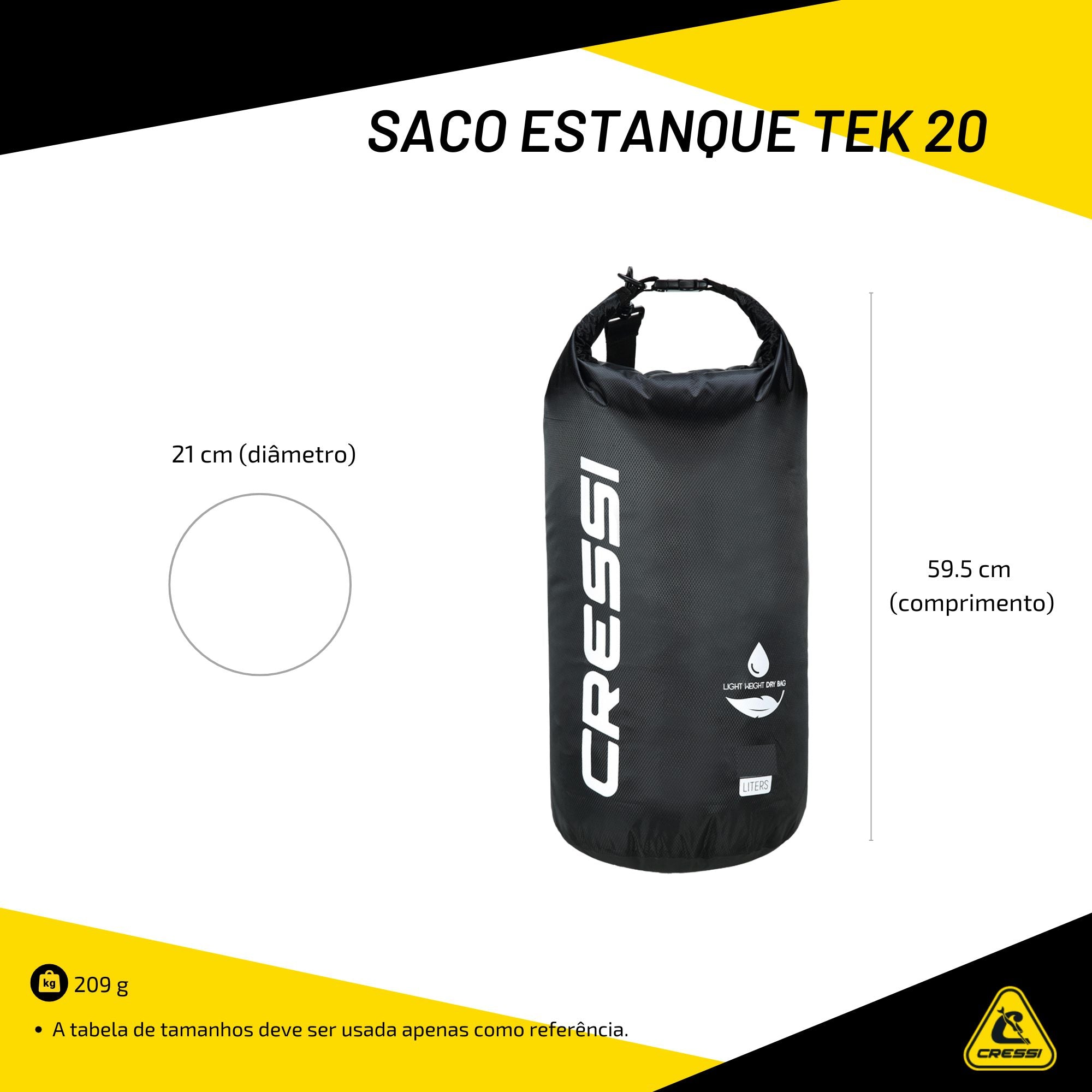 Saco Estanque Cressi Tek 20 Preto
