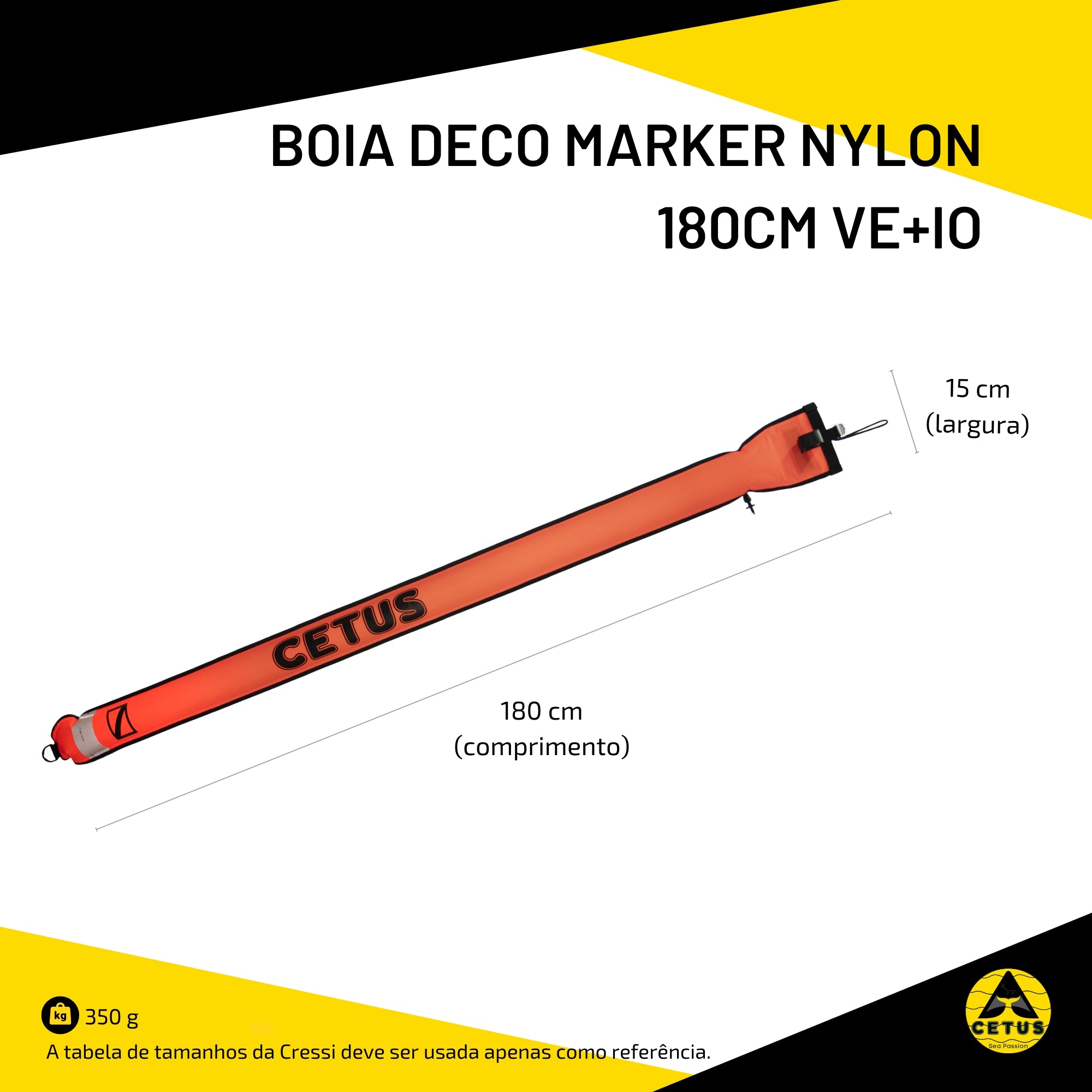 Bóia Cetus Deco Marker Nylon 180cm VE+IO