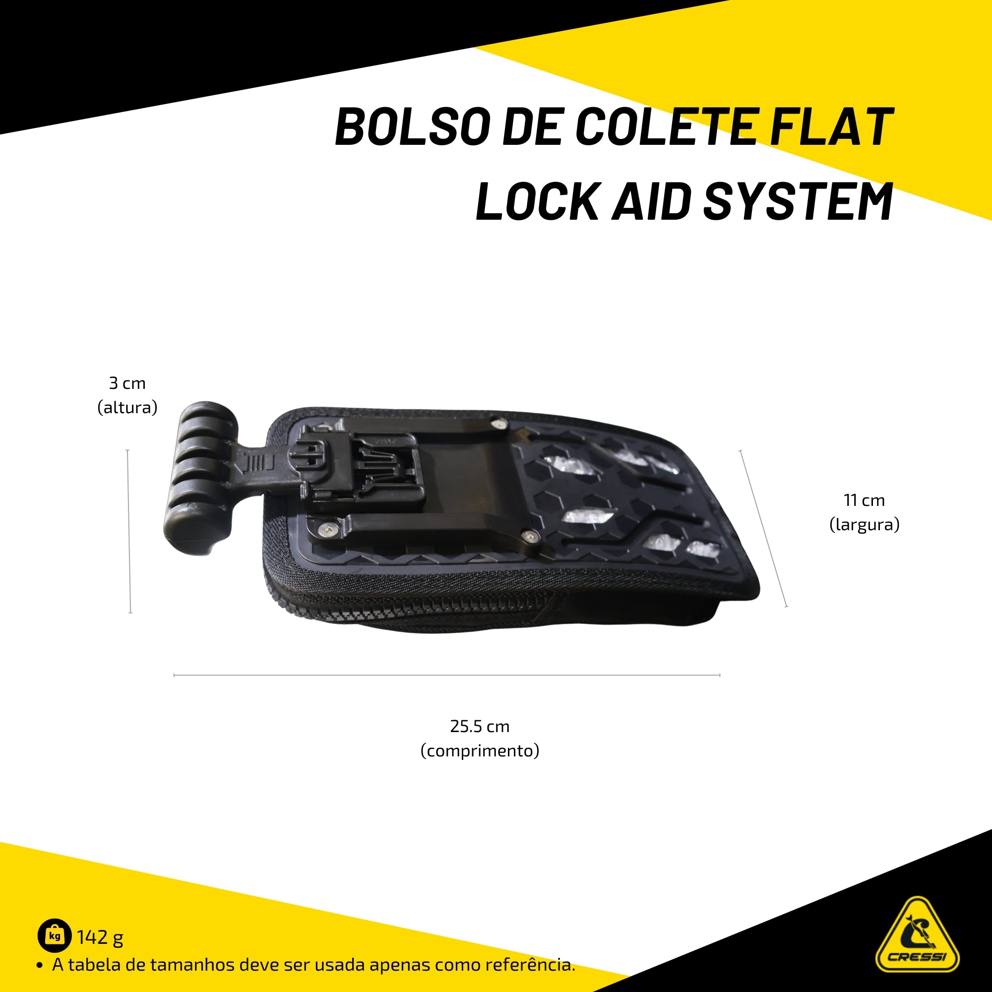 Bolso de Lastro Colete Cressi Lateral Flat LAS (modelo novo)