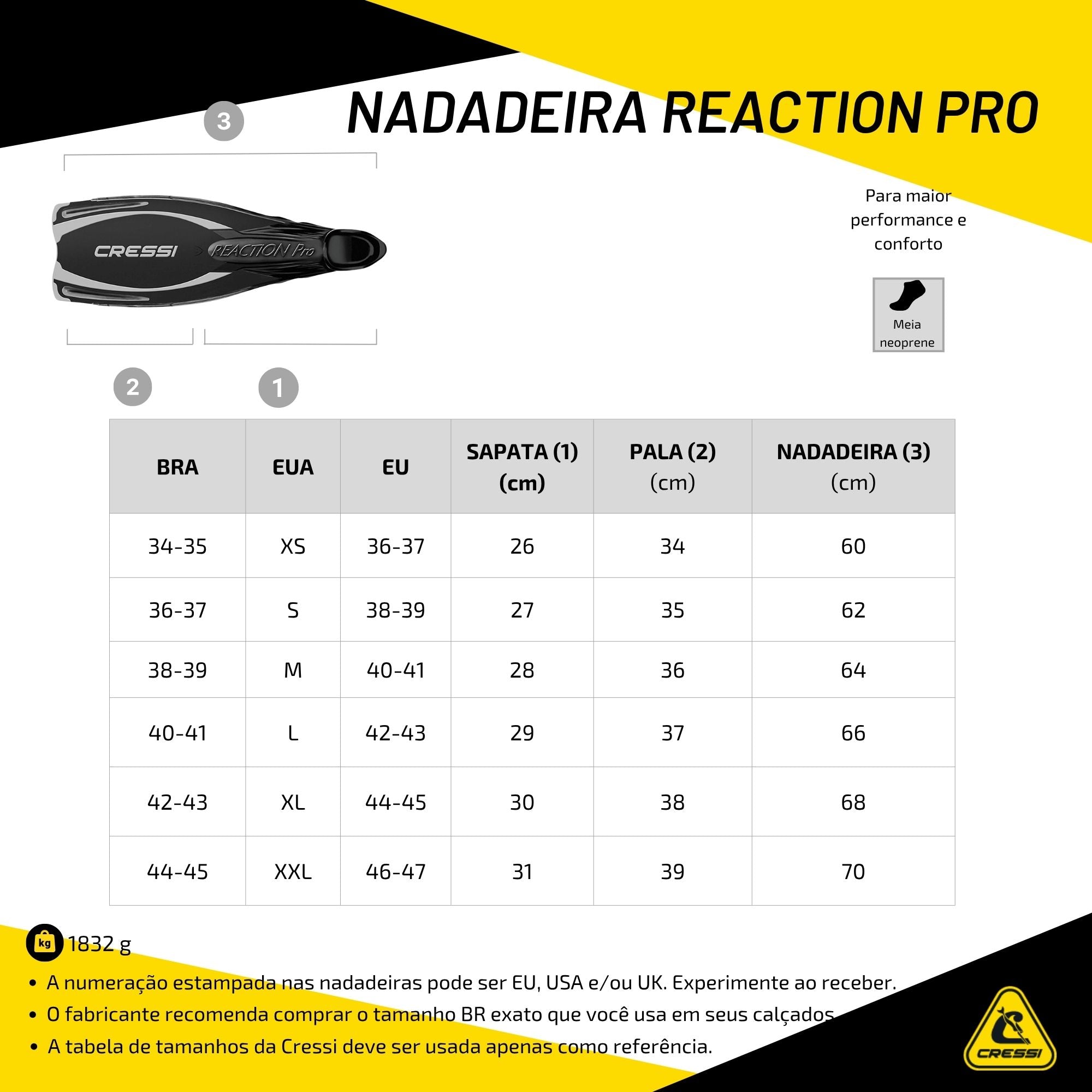 Nadadeira Cressi Reaction Pro