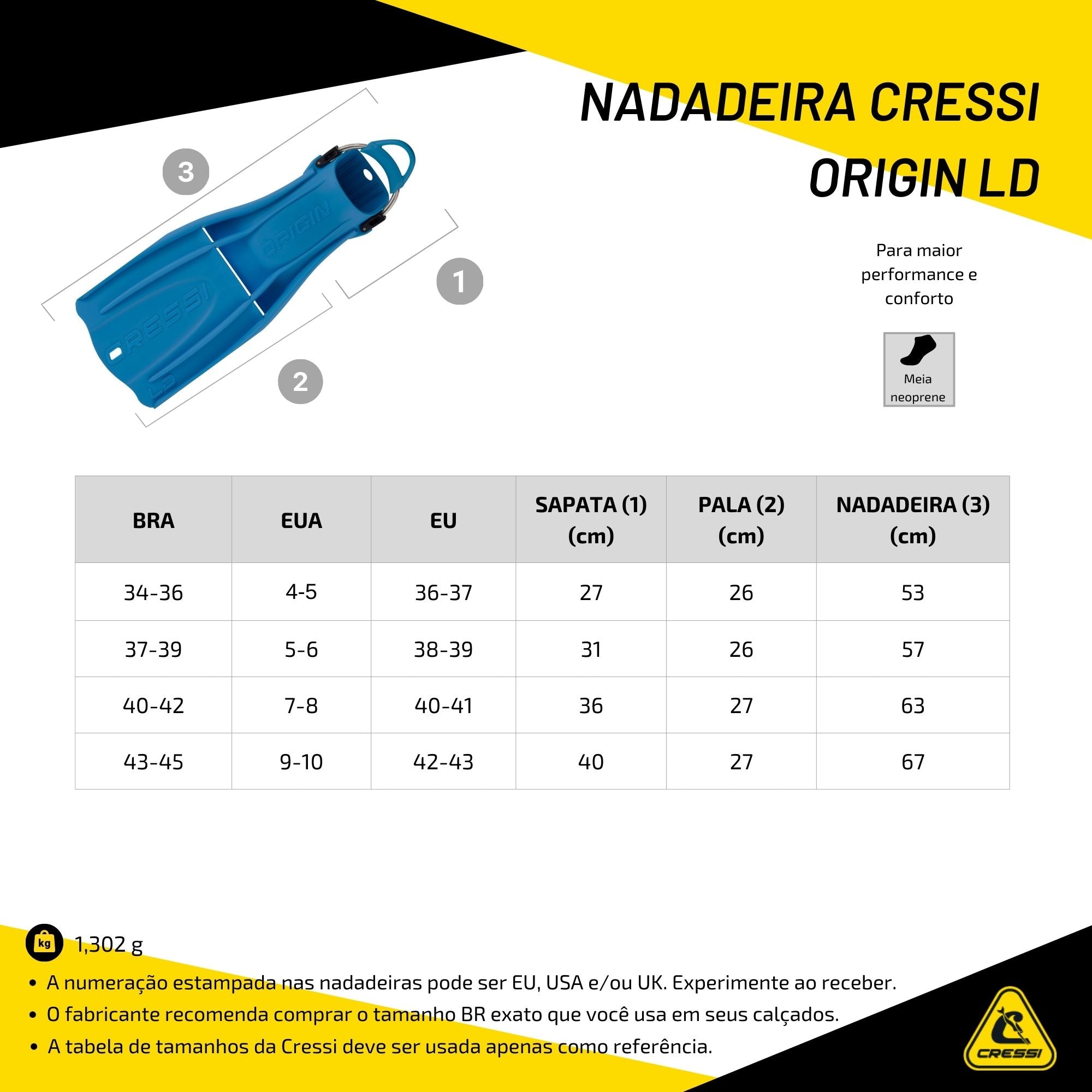 Nadadeira Cressi Origin LD