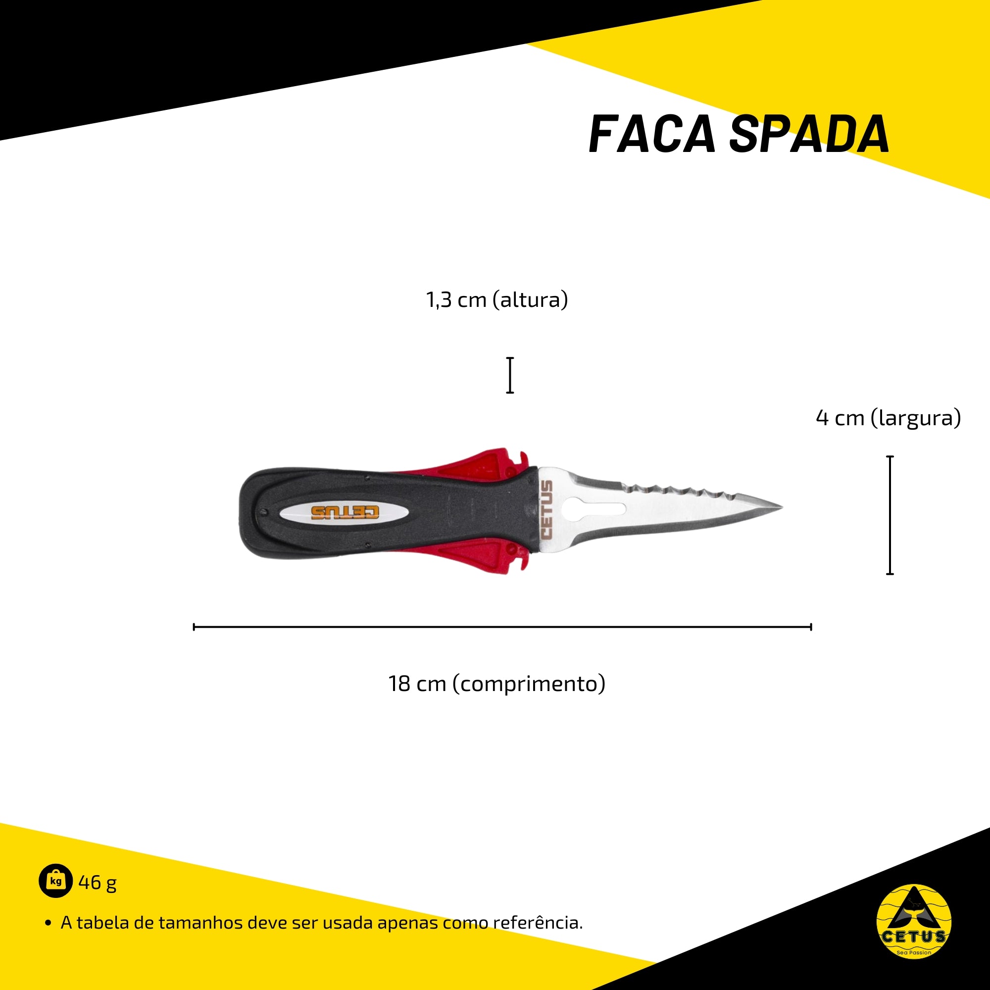 Faca de Mergulho Cetus Spada