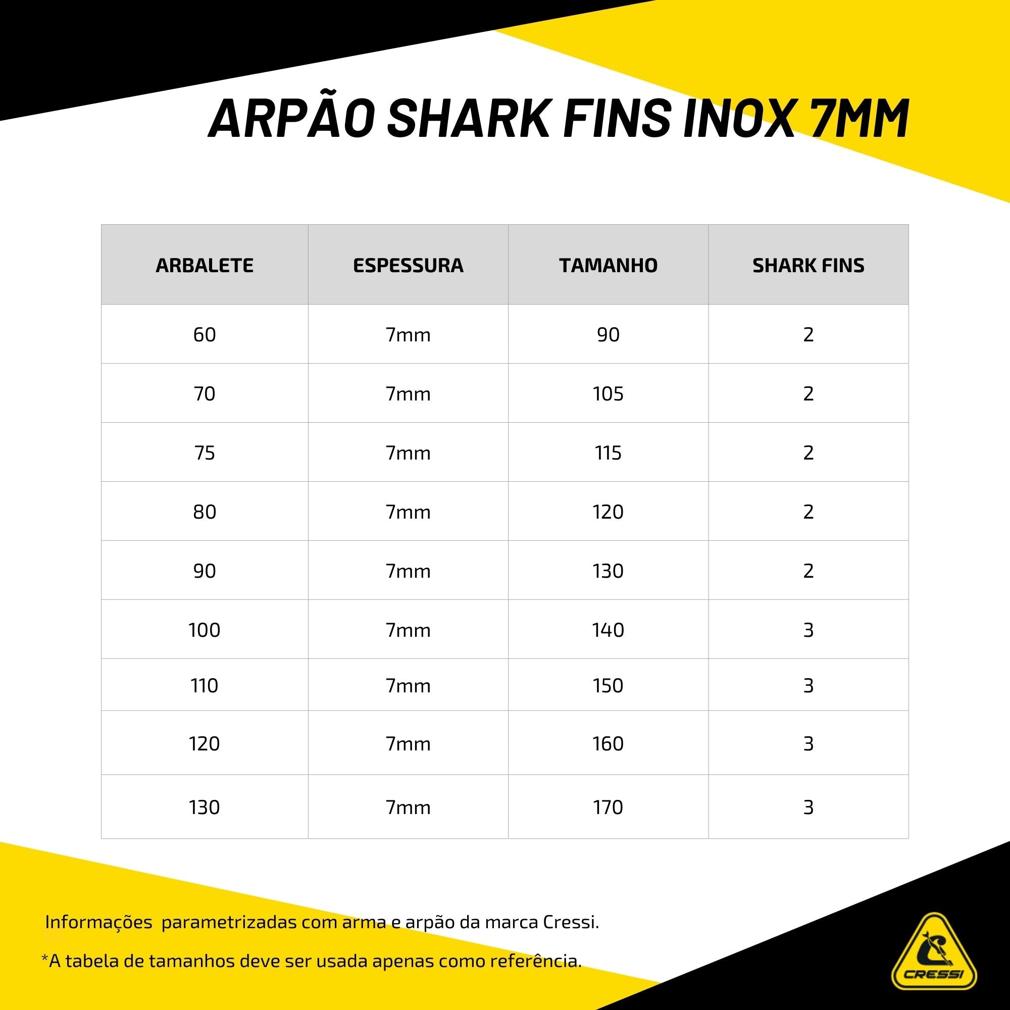Arpão Cressi Shark Fins Inox  7mm