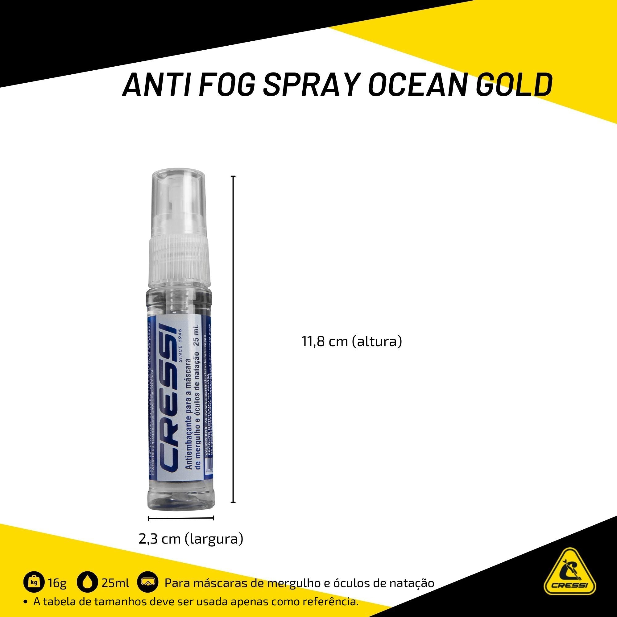 Anti Fog Spray Cressi Ocean Gold - 25ml
