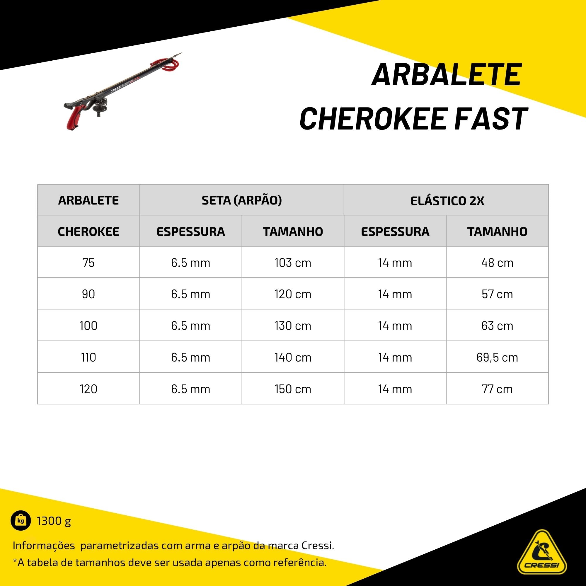 Arbalete para Pesca Sub Cressi Cherokee Fast