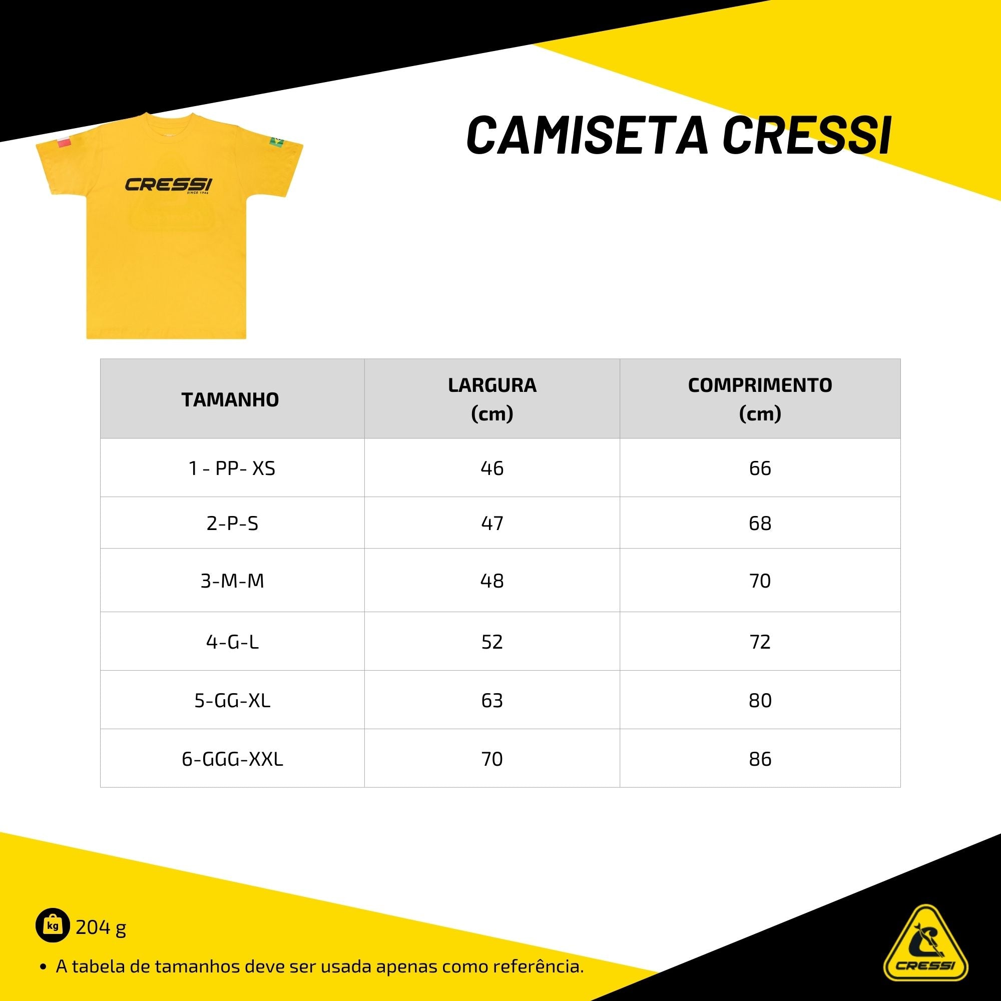 Camiseta Cressi Amarelo