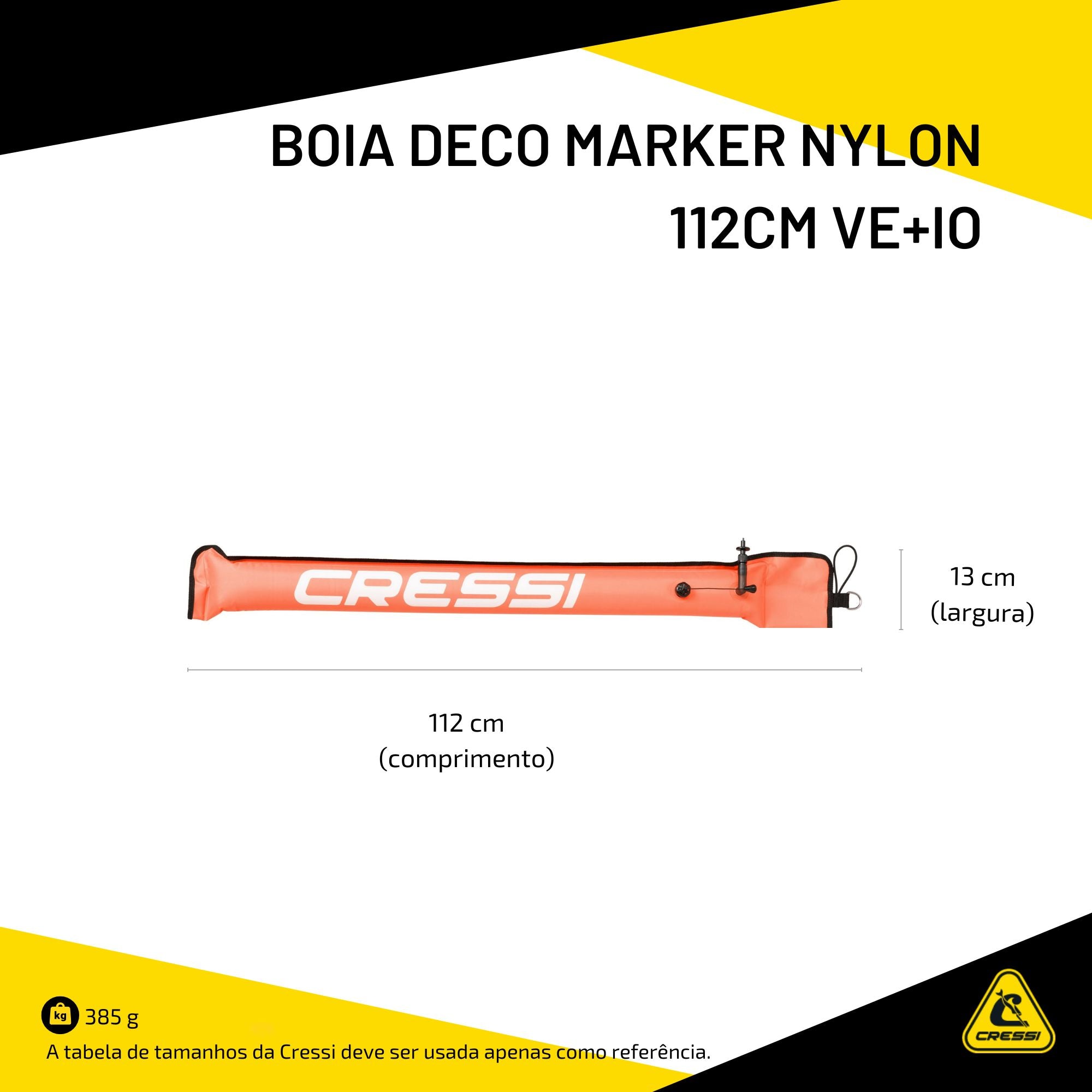Bóia Cressi Deco Marker Nylon 112cm VE+IO