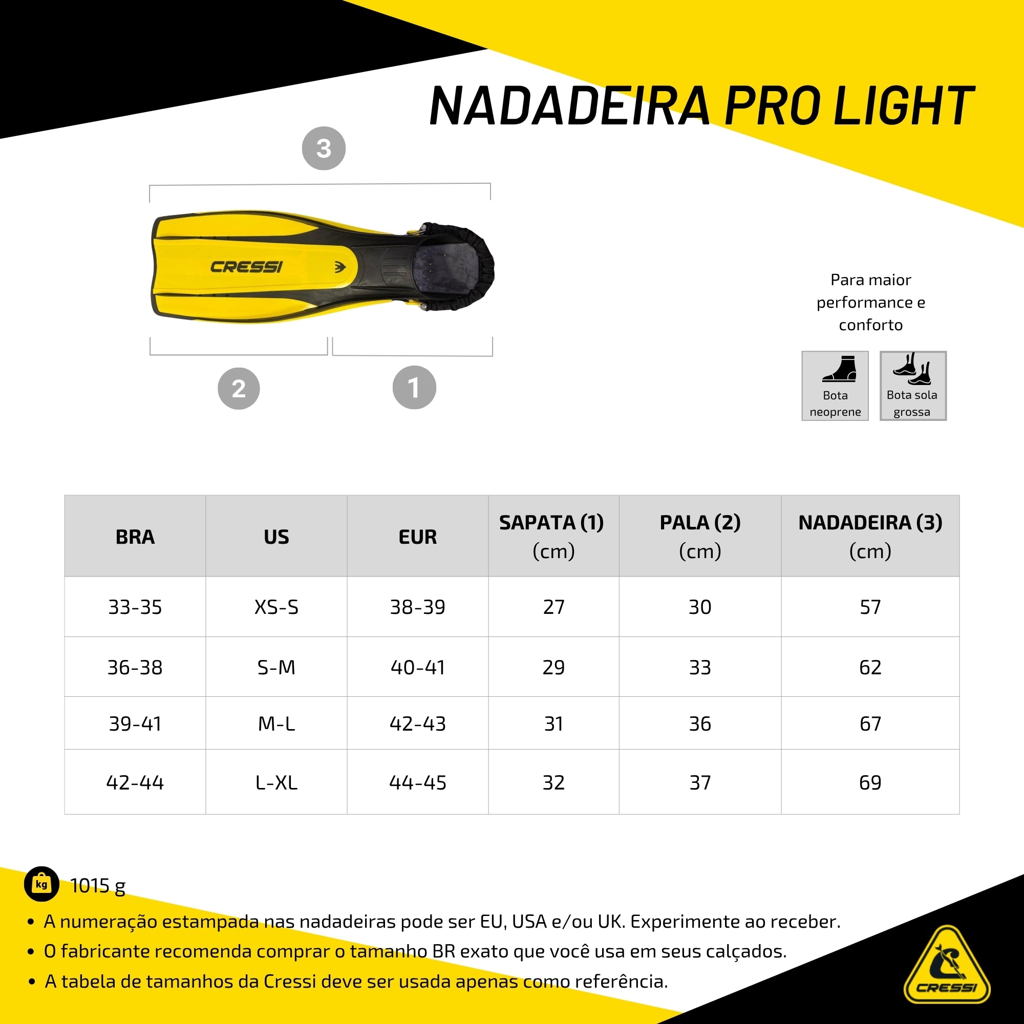 Nadadeira Cressi Pro Light & Mola Flex