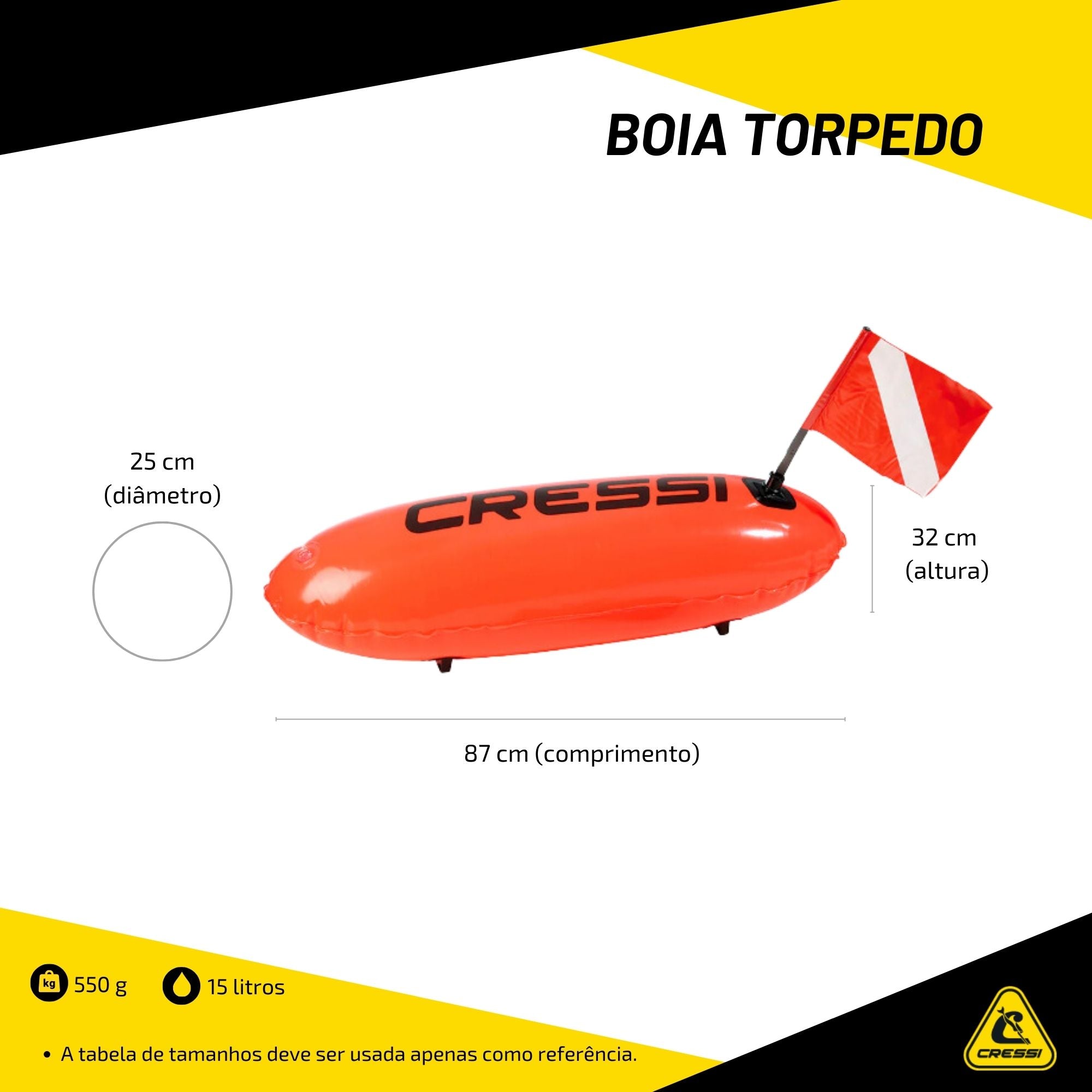 Bóia Cressi Torpedo PVC