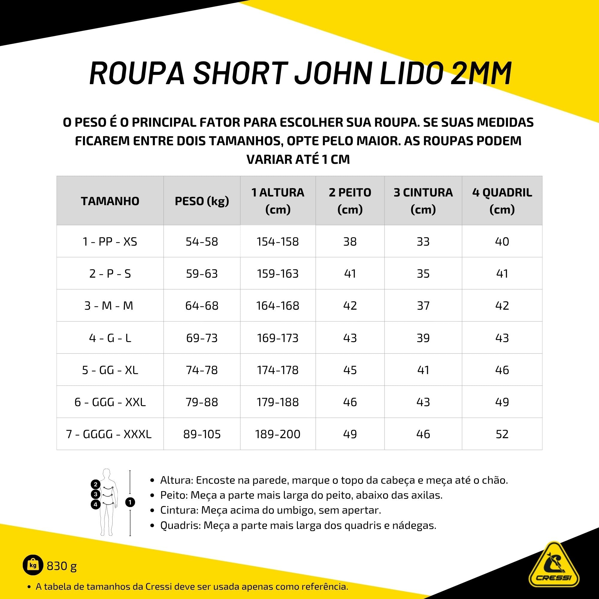 Roupa Cressi Short John Lido 2mm
