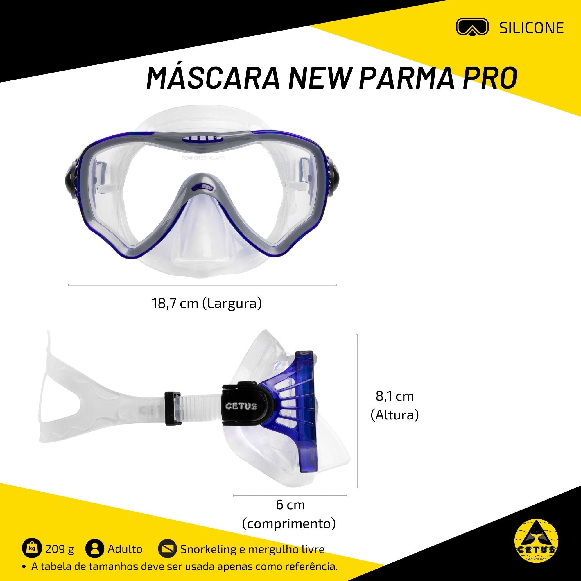 Máscara Cetus New Parma Pro