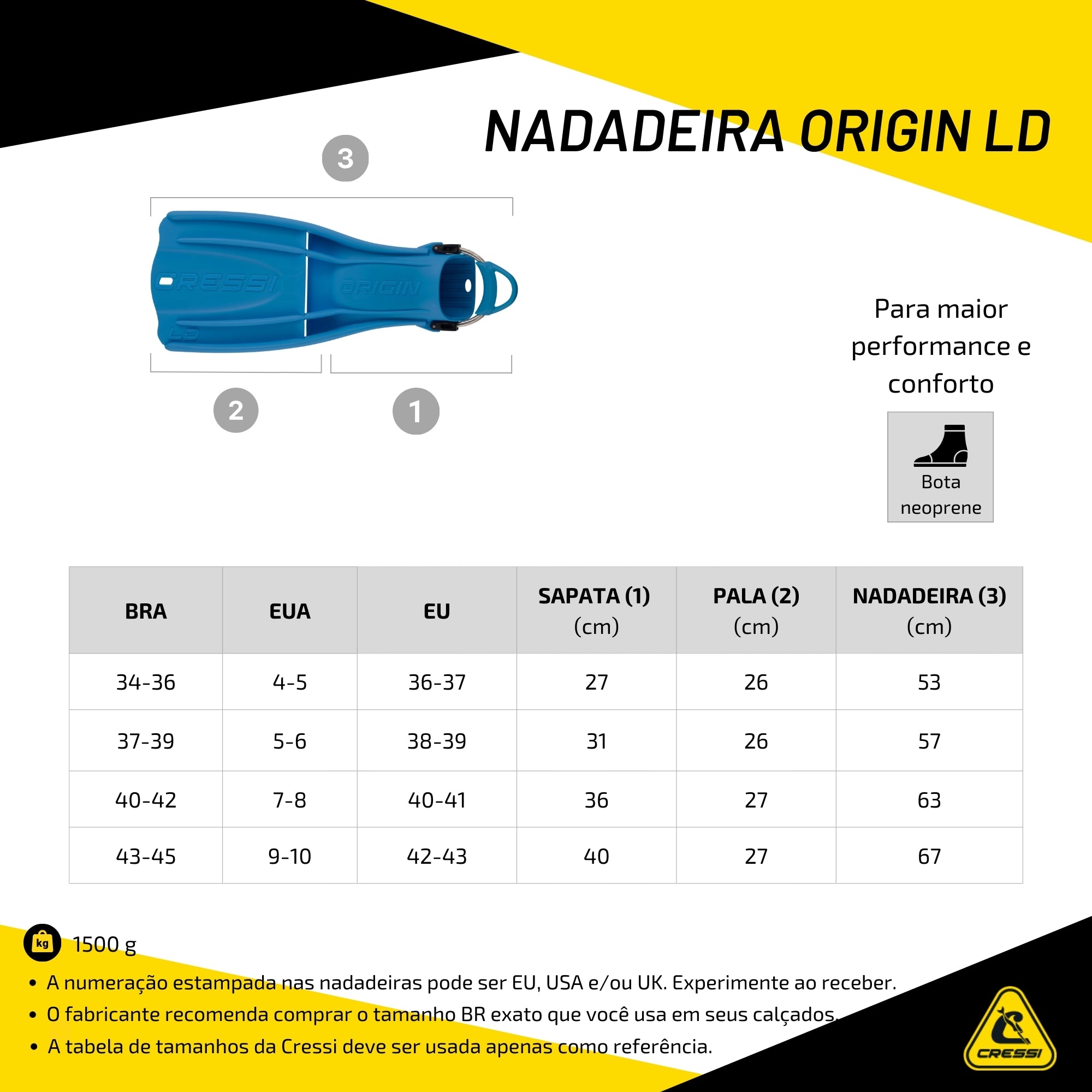 Nadadeira Cressi Origin LD